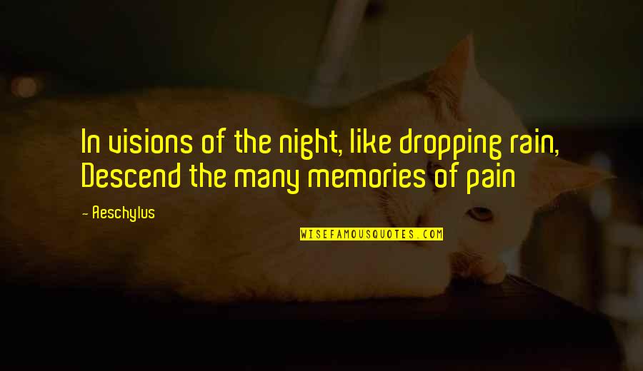 Pain Poetry Quotes By Aeschylus: In visions of the night, like dropping rain,