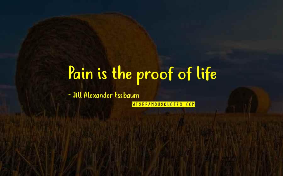 Pain Proof Quotes By Jill Alexander Essbaum: Pain is the proof of life