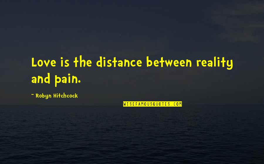 Pain Reality Quotes By Robyn Hitchcock: Love is the distance between reality and pain.