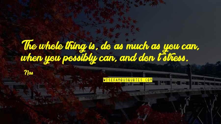 Pain Suffering Optional Quotes By Nas: The whole thing is, do as much as