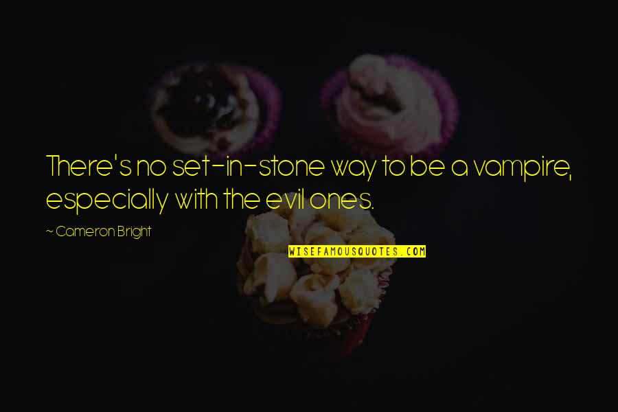 Pain Through The Eyes Quotes By Cameron Bright: There's no set-in-stone way to be a vampire,