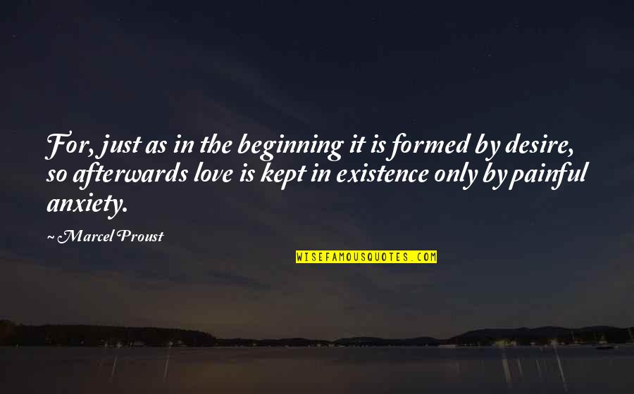 Painful Anxiety Quotes By Marcel Proust: For, just as in the beginning it is