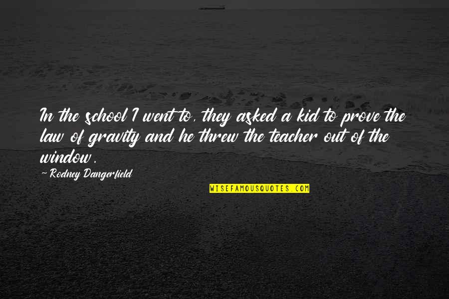 Painful Goodbyes Quotes By Rodney Dangerfield: In the school I went to, they asked