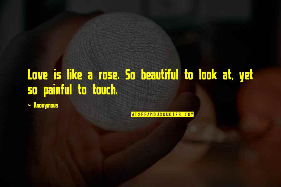 Painful Heartbreak Quotes By Anonymous: Love is like a rose. So beautiful to