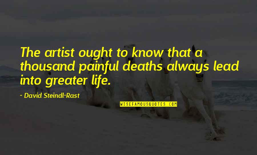 Painful Life Quotes By David Steindl-Rast: The artist ought to know that a thousand