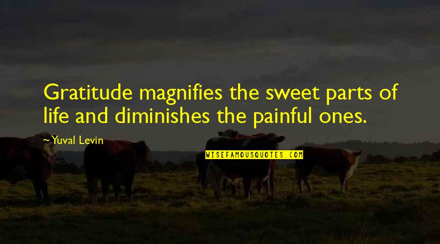 Painful Life Quotes By Yuval Levin: Gratitude magnifies the sweet parts of life and