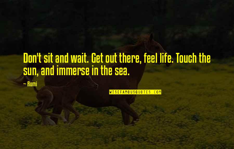 Painful Love Tagalog Quotes By Rumi: Don't sit and wait. Get out there, feel