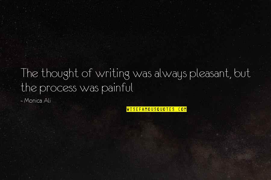 Painful Reality Quotes By Monica Ali: The thought of writing was always pleasant, but