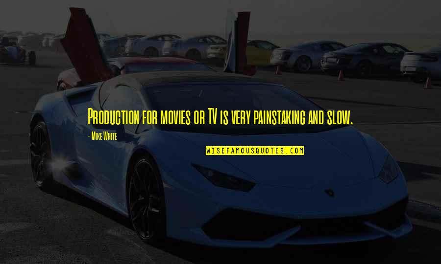 Painstaking Quotes By Mike White: Production for movies or TV is very painstaking