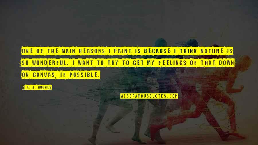 Paint On Canvas Quotes By E. J. Hughes: One of the main reasons I paint is Paint On Canvas Quotes By E. J. Hughes: One of the main reasons I paint is