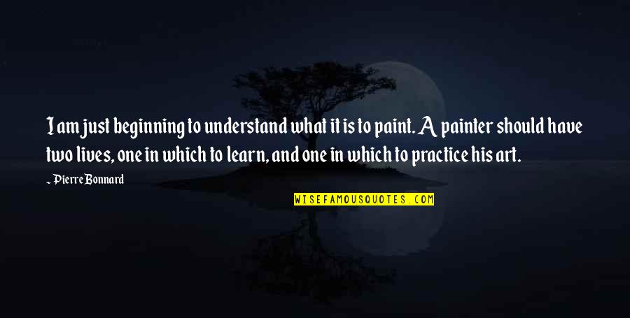 Paint Quotes By Pierre Bonnard: I am just beginning to understand what it