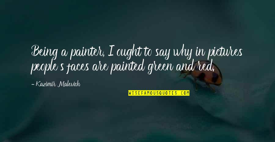Painting And Painter Quotes By Kazimir Malevich: Being a painter, I ought to say why