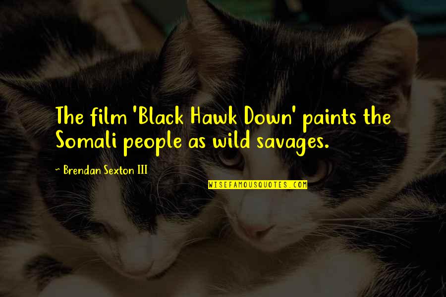 Paints Quotes By Brendan Sexton III: The film 'Black Hawk Down' paints the Somali