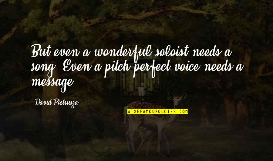 Painwise Quotes By David Pietrusza: But even a wonderful soloist needs a song.