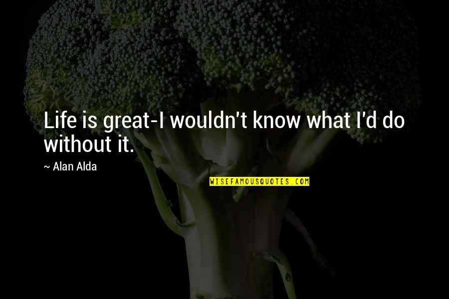 Pajares And Miller Quotes By Alan Alda: Life is great-I wouldn't know what I'd do