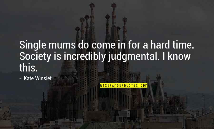 Pakelti Laipsniu Quotes By Kate Winslet: Single mums do come in for a hard