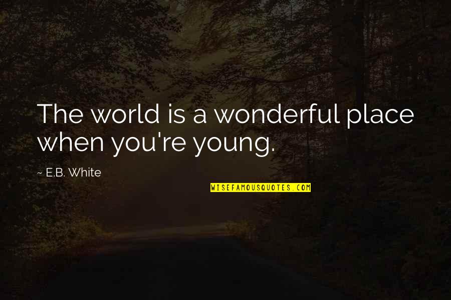 Pakobra Quotes By E.B. White: The world is a wonderful place when you're Pakobra Quotes By E.B. White: The world is a wonderful place when you're