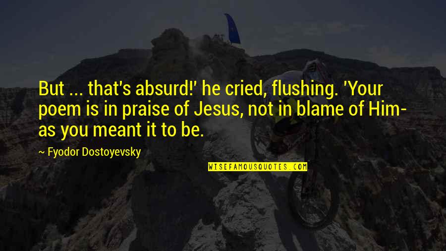 Paksenarrion Characters Quotes By Fyodor Dostoyevsky: But ... that's absurd!' he cried, flushing. 'Your