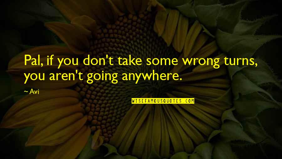 Pal Quotes By Avi: Pal, if you don't take some wrong turns,