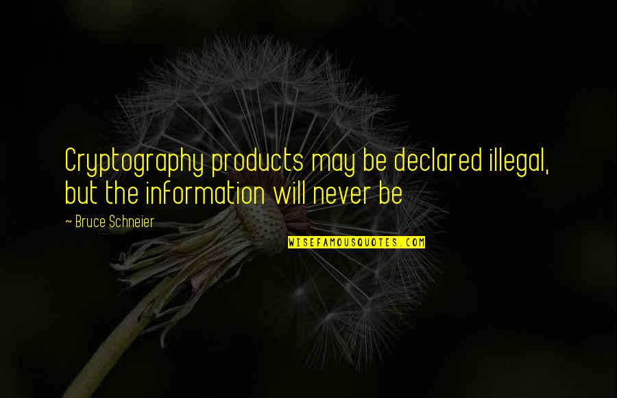 Palakawong Na Quotes By Bruce Schneier: Cryptography products may be declared illegal, but the