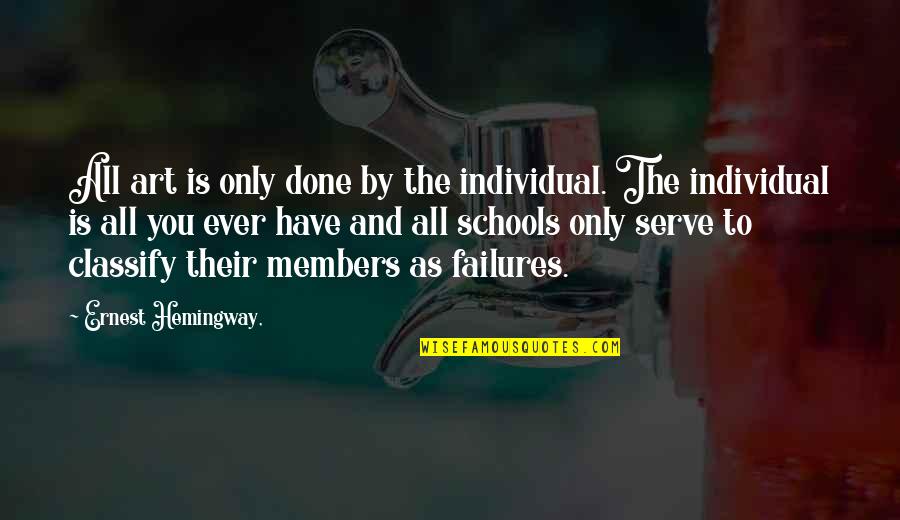 Palance Quotes By Ernest Hemingway,: All art is only done by the individual. Palance Quotes By Ernest Hemingway,: All art is only done by the individual.