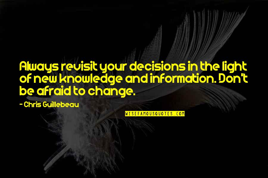 Palatul De La Quotes By Chris Guillebeau: Always revisit your decisions in the light of Palatul De La Quotes By Chris Guillebeau: Always revisit your decisions in the light of