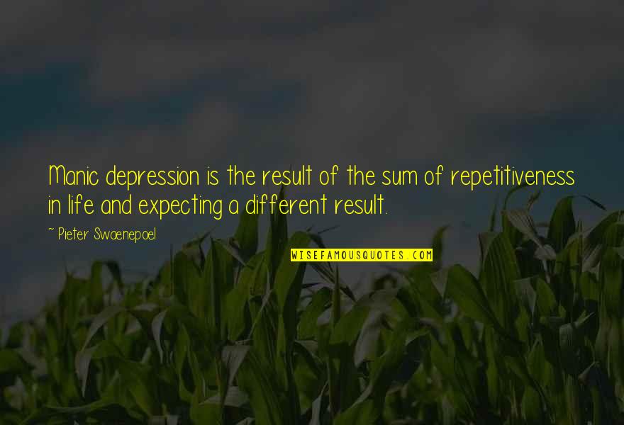 Palazio Meme Quotes By Pieter Swaenepoel: Manic depression is the result of the sum Palazio Meme Quotes By Pieter Swaenepoel: Manic depression is the result of the sum