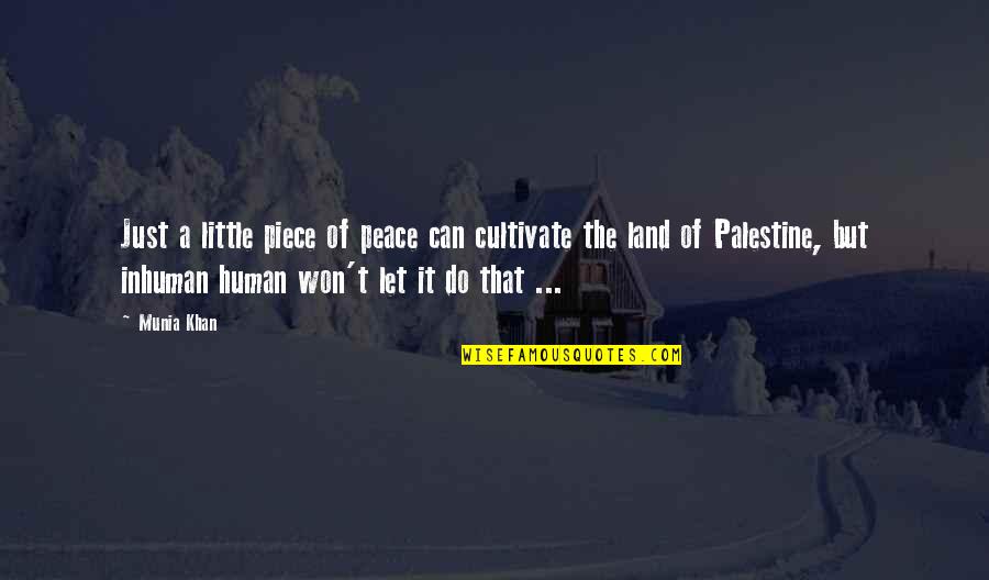 Palestine's Quotes By Munia Khan: Just a little piece of peace can cultivate
