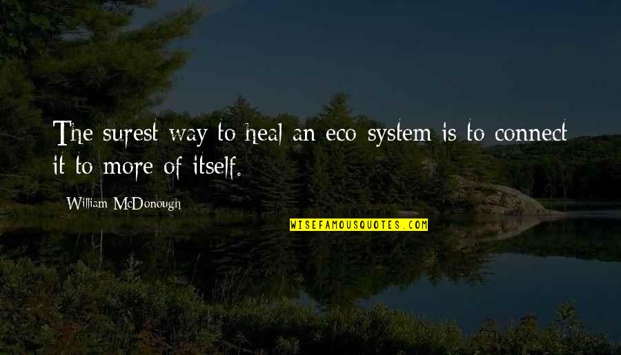 Palhinha De Metal Quotes By William McDonough: The surest way to heal an eco-system is