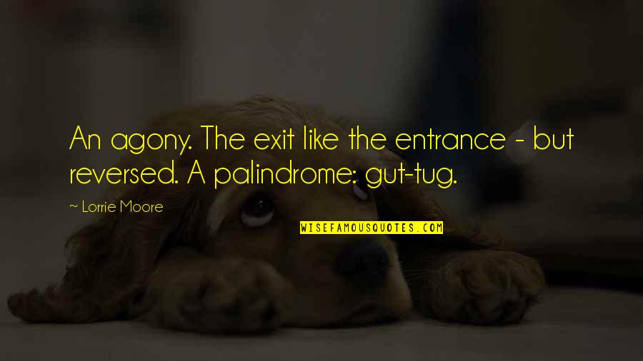Palindrome Quotes By Lorrie Moore: An agony. The exit like the entrance -