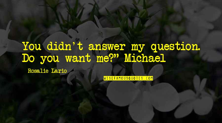 Palitha Perera Quotes By Rosalie Lario: You didn't answer my question. Do you want Palitha Perera Quotes By Rosalie Lario: You didn't answer my question. Do you want