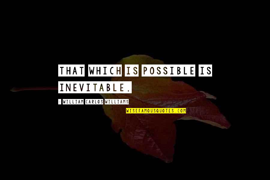 Pallasch Quotes By William Carlos Williams: That which is possible is inevitable.