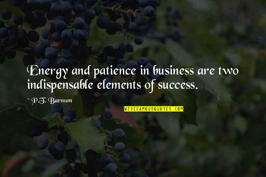 Pallidiflorum Quotes By P.T. Barnum: Energy and patience in business are two indispensable