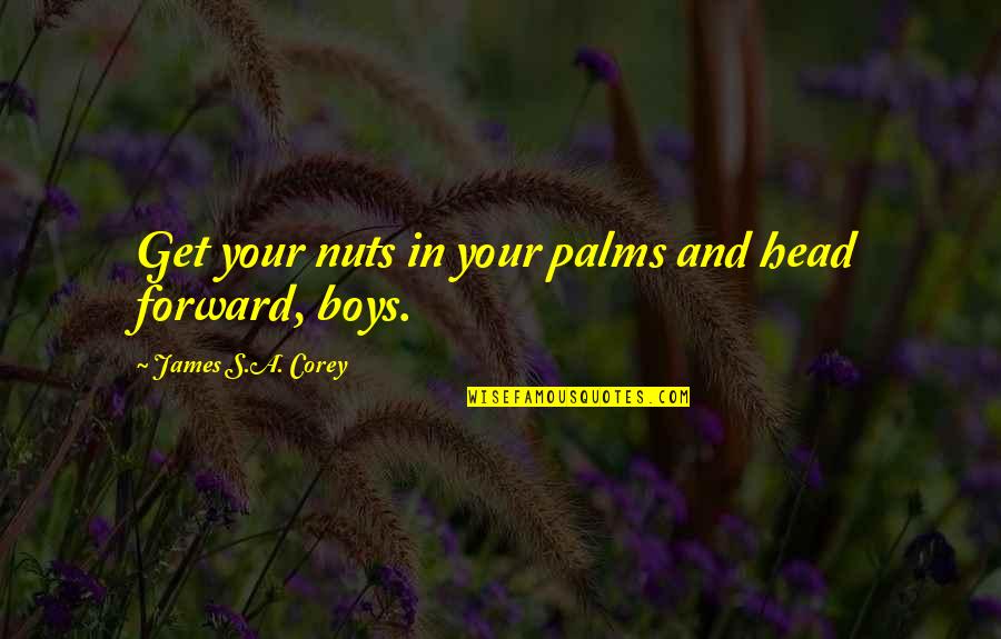 Palms Quotes By James S.A. Corey: Get your nuts in your palms and head