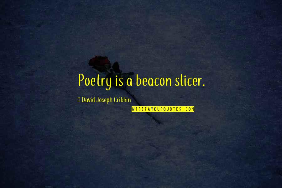 Palomitas Con Quotes By David Joseph Cribbin: Poetry is a beacon slicer. Palomitas Con Quotes By David Joseph Cribbin: Poetry is a beacon slicer.
