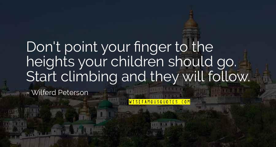 Paltz Quotes By Wilferd Peterson: Don't point your finger to the heights your
