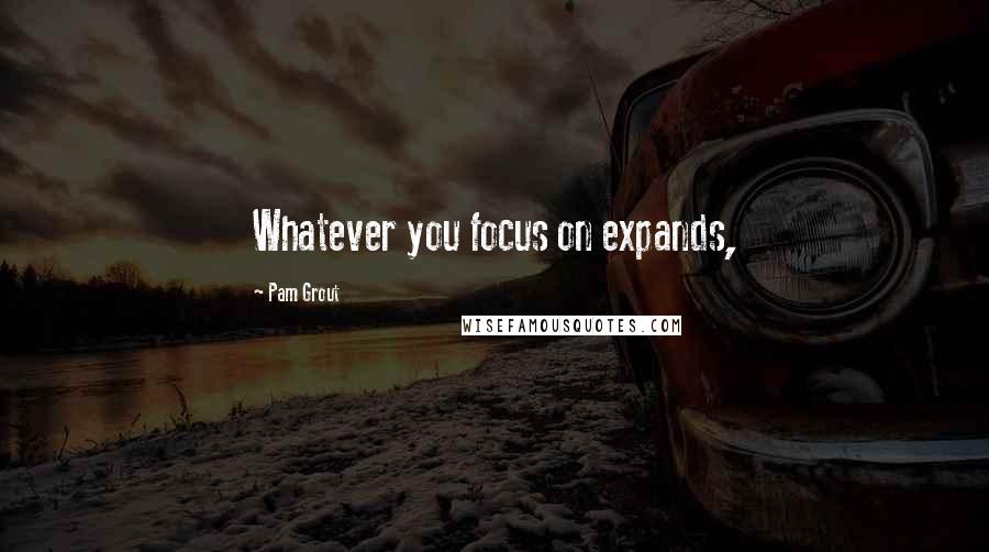 Pam Grout quotes: Whatever you focus on expands,