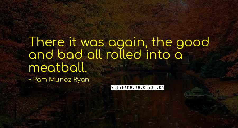 Pam Munoz Ryan quotes: There it was again, the good and bad all rolled into a meatball.