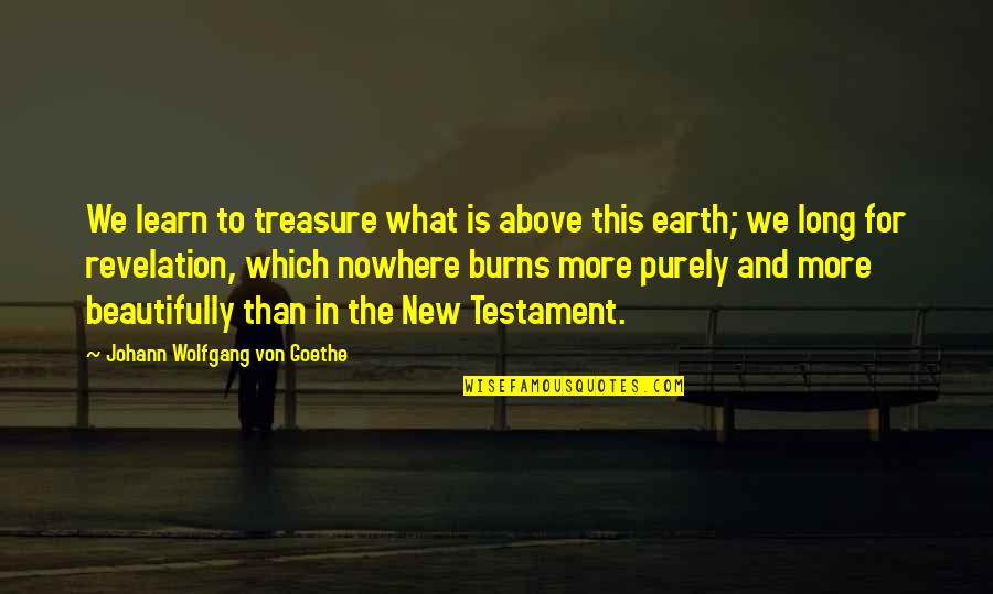 Pambasag Quotes By Johann Wolfgang Von Goethe: We learn to treasure what is above this