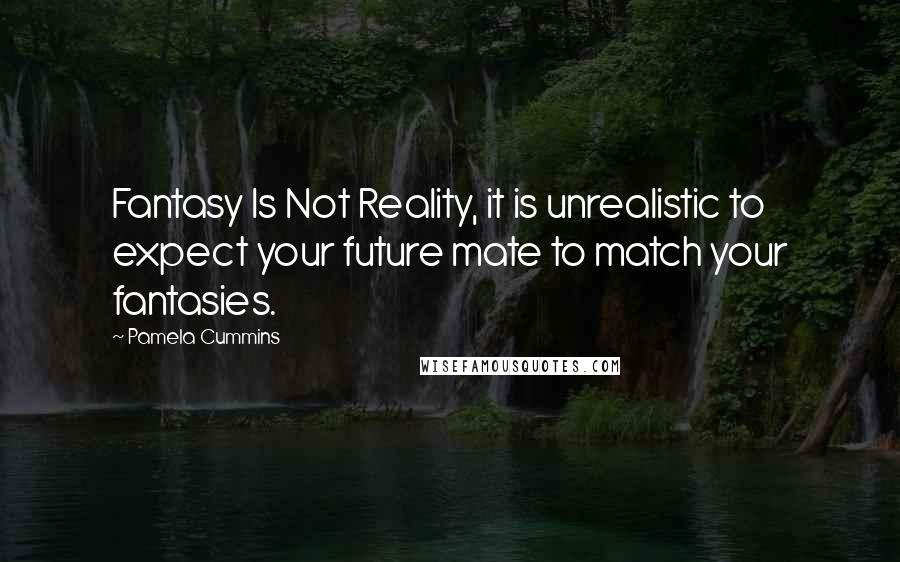 Pamela Cummins quotes: Fantasy Is Not Reality, it is unrealistic to expect your future mate to match your fantasies.