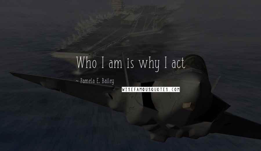 Pamela E. Bailey quotes: Who I am is why I act