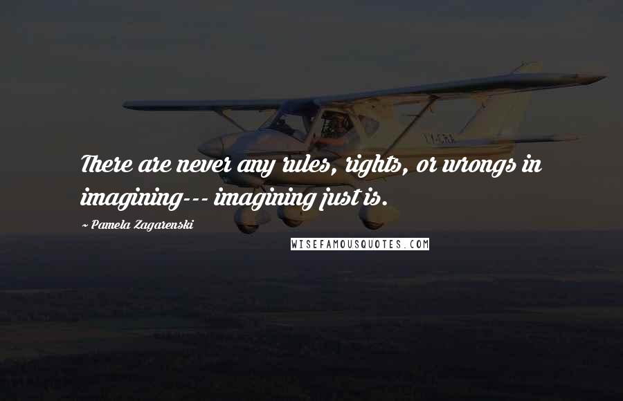 Pamela Zagarenski quotes: There are never any rules, rights, or wrongs in imagining--- imagining just is.