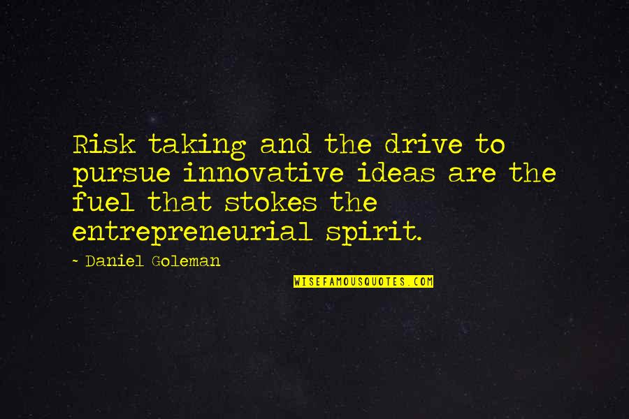 Pameran Patung Quotes By Daniel Goleman: Risk taking and the drive to pursue innovative