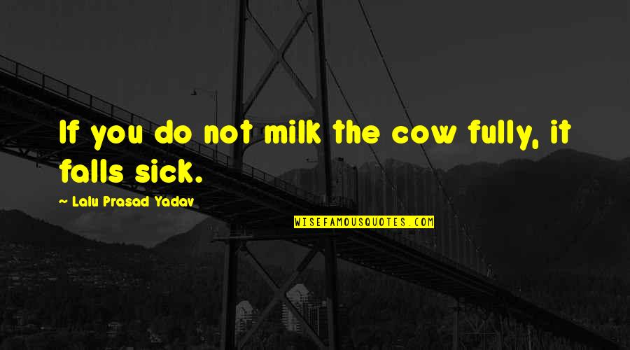 Pamio Amarillo Quotes By Lalu Prasad Yadav: If you do not milk the cow fully, Pamio Amarillo Quotes By Lalu Prasad Yadav: If you do not milk the cow fully,