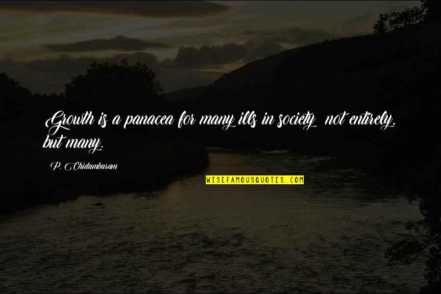 Panacea Quotes By P. Chidambaram: Growth is a panacea for many ills in