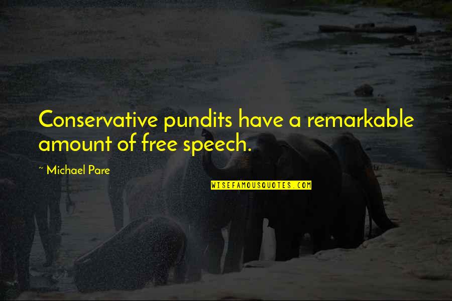 Panakip Butas Ka Lang Quotes By Michael Pare: Conservative pundits have a remarkable amount of free