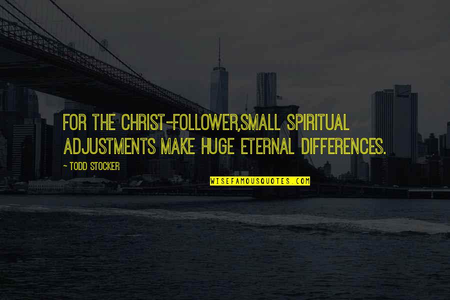 Panali In English Quotes By Todd Stocker: For the Christ-follower,small spiritual adjustments make huge eternal