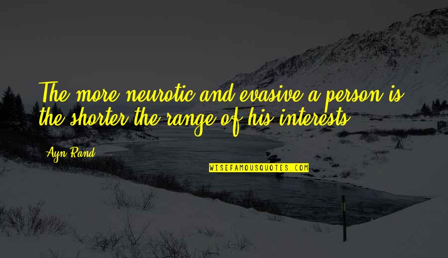 Panaretos Plateau Quotes By Ayn Rand: The more neurotic and evasive a person is,