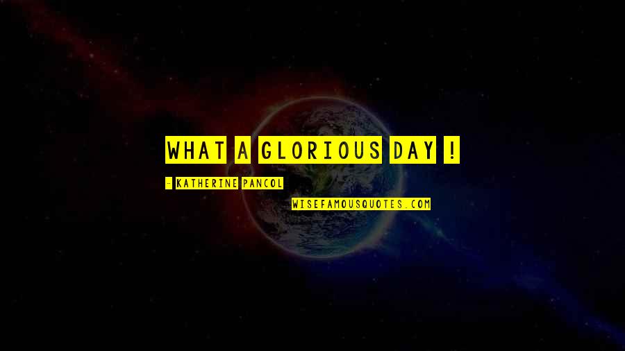 Pancol Quotes By Katherine Pancol: What a glorious day !