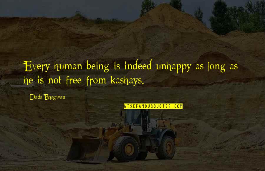 Pandelis Banias Quotes By Dada Bhagwan: Every human being is indeed unhappy as long